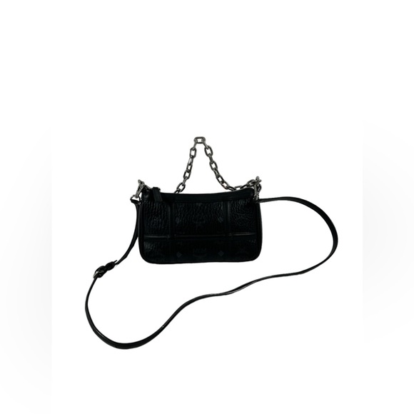 MCM Michael Cromer Delmy Visetos Mini signature black shoulder bag chain - Picture 6 of 16